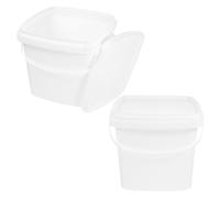 2 Pcs Barile Di Plastica Quadrato Serbatoio Secchio Paint Bucket with Lid
