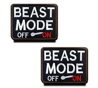 2 Pcs Beast Mode On Toppa tattica militare con ricamo compatibili con velcro, per giacche, cappellino da baseball, zaini, divisa CS per cani