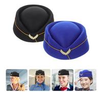 2 Pcs Berretto Cappelli Da Hostess Per Donna Uniforme Aerea Cappello