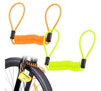 2 PCS bloccadisco moto, cavo promemoria per il richiamo visivo del blocco disco freno la sicurezza della moto, Cavetto di Sicurezza a Spirale, giallo+arancione