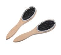 2 Pcs Boar Hair Bristle Brush for Grooming Scovolino Capelli Pettine Per