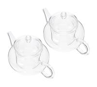 2 Pcs Bollitore Teiera Teiere Con Infusore Per Il Tè Trasparente