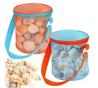 2 PCS Borsa Giochi Spiaggia Rete Giocattoli Sabbia Sacca Borse Mare Bambini Beach Bag Con Spallacci Regolabili E Cerniere, Ideale per Le Vacanze Al Mare, Adatto Sia a Ragazzi Che a Ragazze