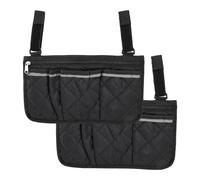 2 Pcs Borsa per sedia a rotelle Posteriore per sedia a rotelle Accessori per sedia a rotelle Borsa per bracciolo per deambulatore sospeso, con strisce riflettenti, adatto per deambulatori e passeggini