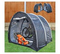 2 PCS Box Biciclette Può Essere Giuntato Box Biciclette con Doppie Porte per 2-5 Biciclette Capanno Attrezzi Da Giardino Tettoia per Auto Da Esterno,Black