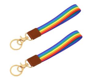 2 PCS Bracciale Gay Pride, Lgtbi, Portachiavi Arcobaleno Da Uomo E Da Donna, Cordino Resistente Con Motivo Pride, Accessorio Lgbtq per Portachiavi, Borse O Zaini, Simbolo Di Diversità, Uguaglianza