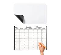 2 Pcs Calendario e lavagna magnetica cancellabili da frigorifero, pasti e programma settimanale per la famiglia, per organizzare pasti e liste della spesa (combinazione di bianco e nero).