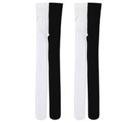 2 Pcs Calze Patchwork Costume Da Clown Per Bambine Leggings Neri Donna