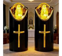 2 PCS Candela Funeraria a LED, Lumino Elettrico a LED, Lumino cimitero
