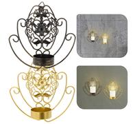 2 Pcs Candeliere Decorativo Sconce Da Parete Prononi Murali in Ferro Battuto