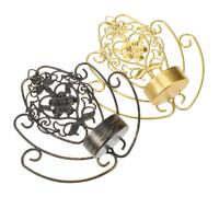 2 Pcs Candeliere Prononi Murali in Ferro Battuto Applique Da Parete Decorative