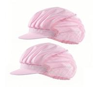 2 pcs cappelli da chef elastici da cucina, cappelli da cuoco, cappello da cuoco traspirante, cappello da chef con tesa, cappello da cuoco per uomo, cappello da cuoco da donna（rosa）