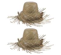 2 Pcs Cappello Decorativo Da Spiaggia Messicano Accessori Hawaiani Intrecciato
