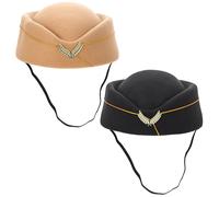 2 Pcs Cappello Hostess Da Donna Assistente Di Dell'aereo Berretto Cosplay