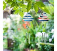 2 Pcs Carillon Di Vento in Legno Vela Campane Per Esterno CHIMES VINCHI Iron