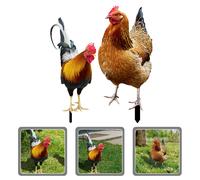 2 Pcs Cartello Da Giardino Inserto Pollo Simulazione Decorativo Per Esterni