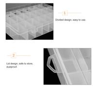 2 pcs Case di archiviazione multi-griglia trasparenti perline per perle di