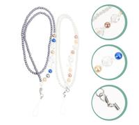 2 Pcs Catenina Telefono Perline Cordicella Cellulare Cordino Anti-lost