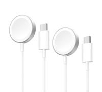 2 Pcs Cavi di Ricarica 1 m per Apple Watch, USB C per iWatch Cavo di Ricarica, Certificato MFi, Caricatore Magnetico Senza Fili, per Apple Watch Series 10/9/8/7/6/5/4/3/2/1/Ultra/Ultra2/SE, Bianco