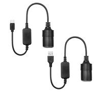2 PCS Cavo Di Alimentazione Accendisigari, USBC+USB A Presa Accendisigari da 5 V a 12 V Adattatore Accendisigare USB Maschio 0,3m per Dash Cam, GPS, LED, Ventilatore Auto, per Dispositivi Elettronici