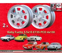 2 pcs Cerchi Baby Fuchs Porsche 914 1.7 only 5.5x15 ET35 PCD 4x130 wheels felgen