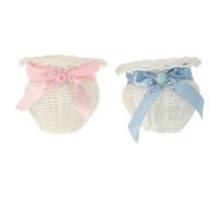 2 Pcs Cesta Piccola Cestino Di Rattan Simulazione Arredamento Del