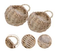 2 Pcs Cestino Delle Piante Intrecciate Cesto Di Fiori Da Appendere Al Muro