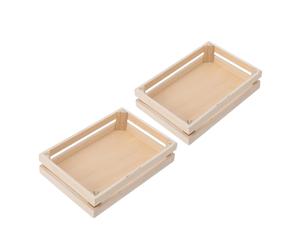 2 PCS Cesto in Legno Qieqile Vassoi Di Non Rifiniti Vassoio Finito