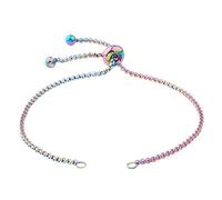 2 Pcs Charm Bracelets Diy Stainless Steel Rainbow Adjustable Chain Extender For Jewelry Making Women 9 Inch 23cm Nice processing