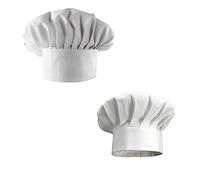 2 PCS Chef Hat for Man & Women, Adjustable Adult Kitchen Chef cap, Breathable Chef cap Cafe Restaurant Hats, Unisex Chef Hat for Adult Pastry Chef Bar Home Hotel (White)