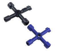 2 Pcs Chiave Universale a Triangolo Incrociato, Chiave Multifunzionale a 4 Vie, Chiave a Croce per Pannello, Chiave Idraulica a 4 Vie, Chiave per Interruttore a Croce, per Contatore del Gas, Valvola
