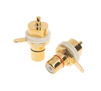 2 PCs CMC Oro Placcato Rame Femminile Phono Panel Mount Chassis Connettore Banana Spina Vite Altoparlante Saldatura Bucket Adattatore Socket Cavo Treccia Cavo Bulkhead Panel