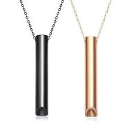 2 Pcs Collana Consapevole Antistress, Collana Respiratoria, Elementi di sollievo dall'ansia, collana per l'ansia, Collana con Fischietto per Ansia, dispositivo di esercizio respiro per meditazione