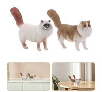 2 PCS Collezione Di Giocattoli Gatto Plastica Realistico Statuina Statua Del