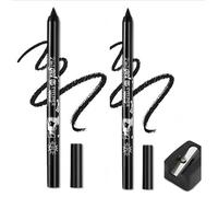 2 Pcs Colorato Gel Glitter Eyeliner, Eyeliner impermeabile Labbra Liner Ombra occhi Matite sopracciglia Penna Eye Makeup (01 Nero e 01 Nero)