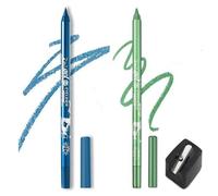 2 Pcs Colorato Gel Glitter Eyeliner, Eyeliner impermeabile Labbra Liner Ombra occhi Matite sopracciglia Penna Eye Makeup (07 Blu e 08 Verde)