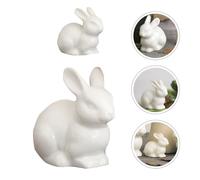 2 Pcs Coniglio Statua Decorazioni Di Coniglietti Pasquali Figurine