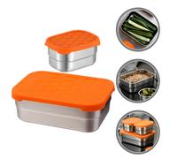 2 Pcs Contenitore Acciaio Inox Contenitori Di Stoccaggio Inossidabile