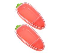 2 Pcs Contenitore Per Frutta Verdura Doppio Scomparto Di Plastica Trasparente