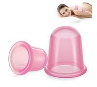 2 Pcs Coppetta Anticellulite in Silicone, Coppette Massaggio Cupping Anti Cellulite, La coppettazione sottovuoto può essere utilizzata per glutei, collo, ventose anticellulite (Rosa)
