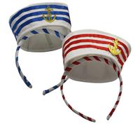 2 Pcs Copricapi Per Yacht Accessori Costumi Da Marinaio Cerchietto Banca Della