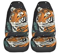 2 PCS Coprisedile Auto Anteriore Tiger with Moon Car Seat Covers Impermeabile Coprisedili Auto Accessori per Adatto alla Maggior Parte dei Veicoli Berline 52X138 Cm