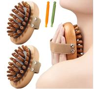 2 pcs corpo massaggio a pennello meridiano, strumenti di massaggio in legno portatili con penne cinghia e agopuntura, massaggiatore del corpo Gua sha per rimozione della cellulite, sollievo dal dolor