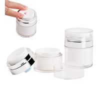 2 PCS Crema Acrilica Contenitore, Cosmetica Dispenser Portatile, Vuoto Cosmetici Vasetti Bottiglia, Lozione Pompa Barattolo, Flaconi Senza Aria, Bellezza Lattine Rotondi per Viaggi e Casa (A)