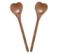 2 Pcs Cucchiaio Forma Di Cuore Cucchiaino Legno Dessert Che Mescola Servire Il