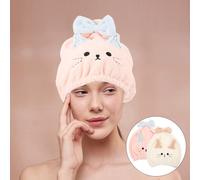 2 PCS Cuffia Da Doccia Asciugamano Capelli Assorbenti