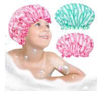 2 Pcs Cuffia da Doccia Bambini Fascia Elastica Doppio Strato Impermeabile Cuffia Da Doccia Delle Signore Cappa Da Bagno Delle Signore Cappa Doccia Con Bordo Increspato Coprire Le Orecchie Per