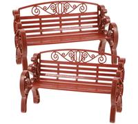 2 Pcs Da Esterno Plastica Panca Giardino Mini Accessori Per Casa