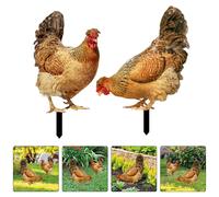 2 Pcs Decorazione Del Giardino Inserto Decorativo Pollo Cartello Da