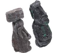 2 Pcs Decorazione Moai Ornamenti Statua Decorativa Figurina Desktop